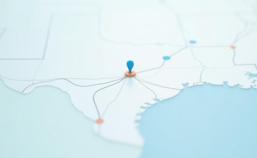 Map showing Allen House Moving Company location in Jacksonville Texas