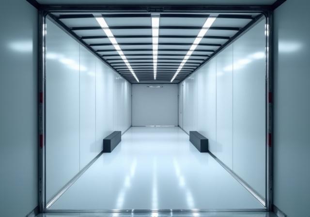 Clean and secure interior of a logistics cargo trailer