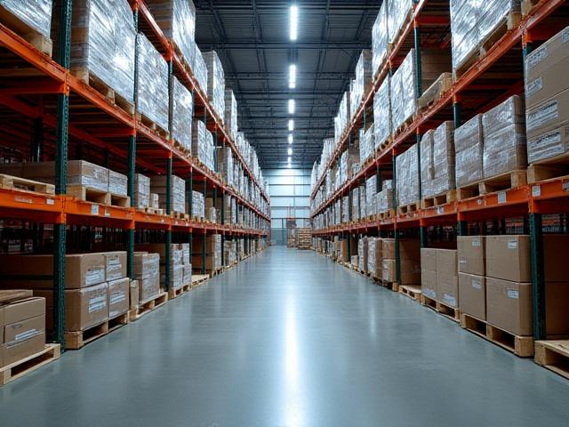 Heavy freight inventory in warehouse ready for transport